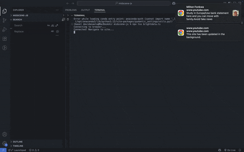 A GIF showing the process of extracting key details