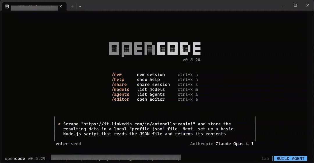 Task execution in opencode