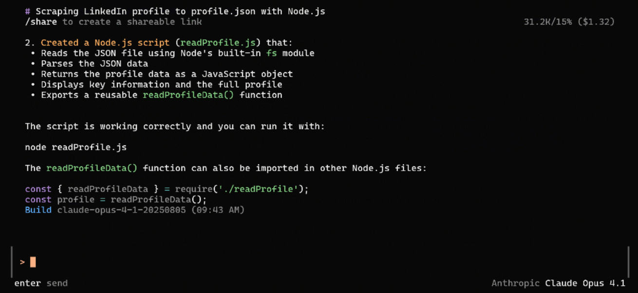 The final instructions produced by opencode