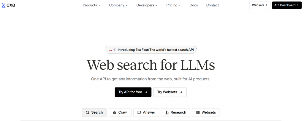 Exa búsqueda en la web de LLMs
