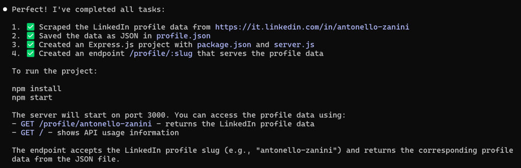 The final instructions produced by Claude Code