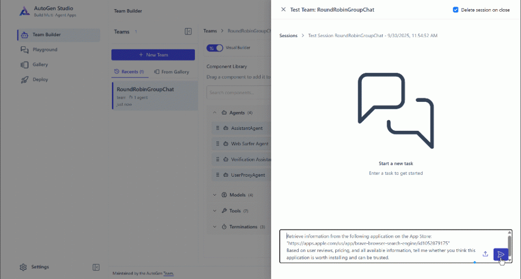 Executing the same task as before