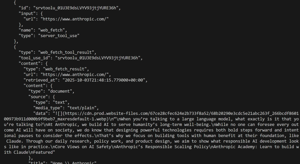 The result produced by the Python snippet
