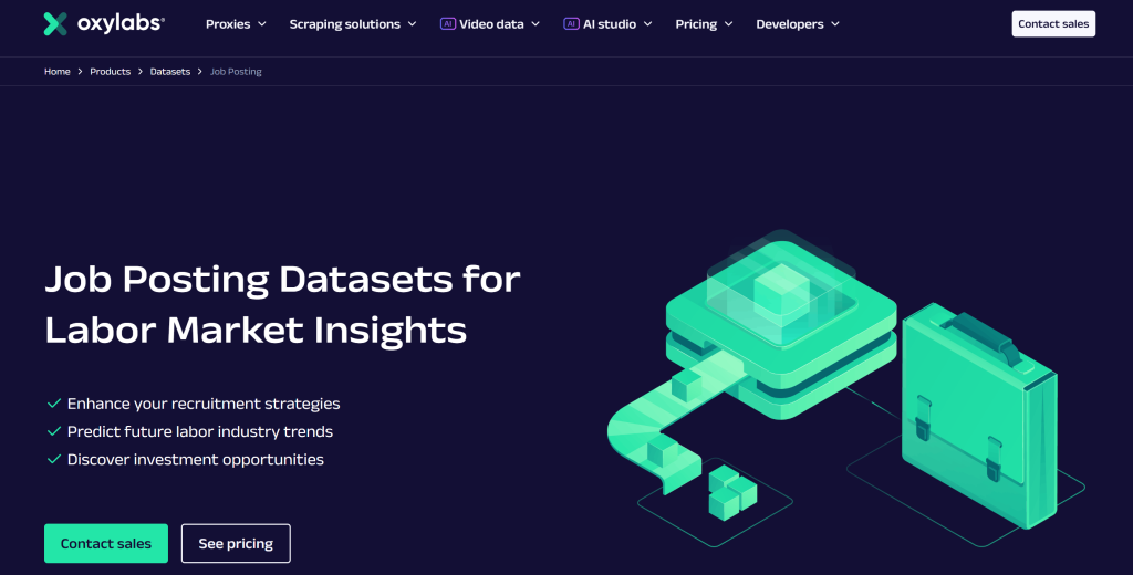Oxylabs's job posting datasets