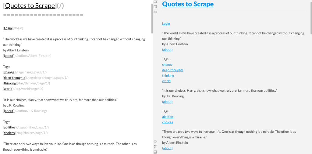 The rendered output Markdown