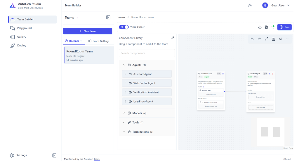 The default team in AutoGen Studio