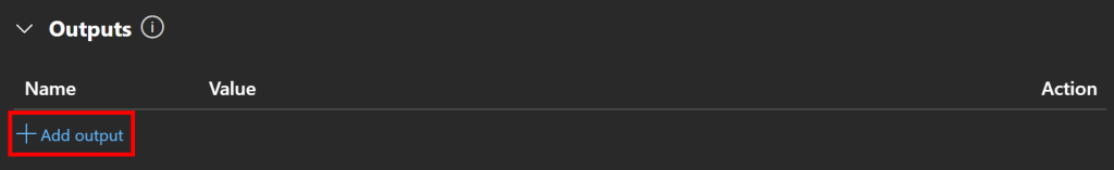 Pressing the “Add output” button