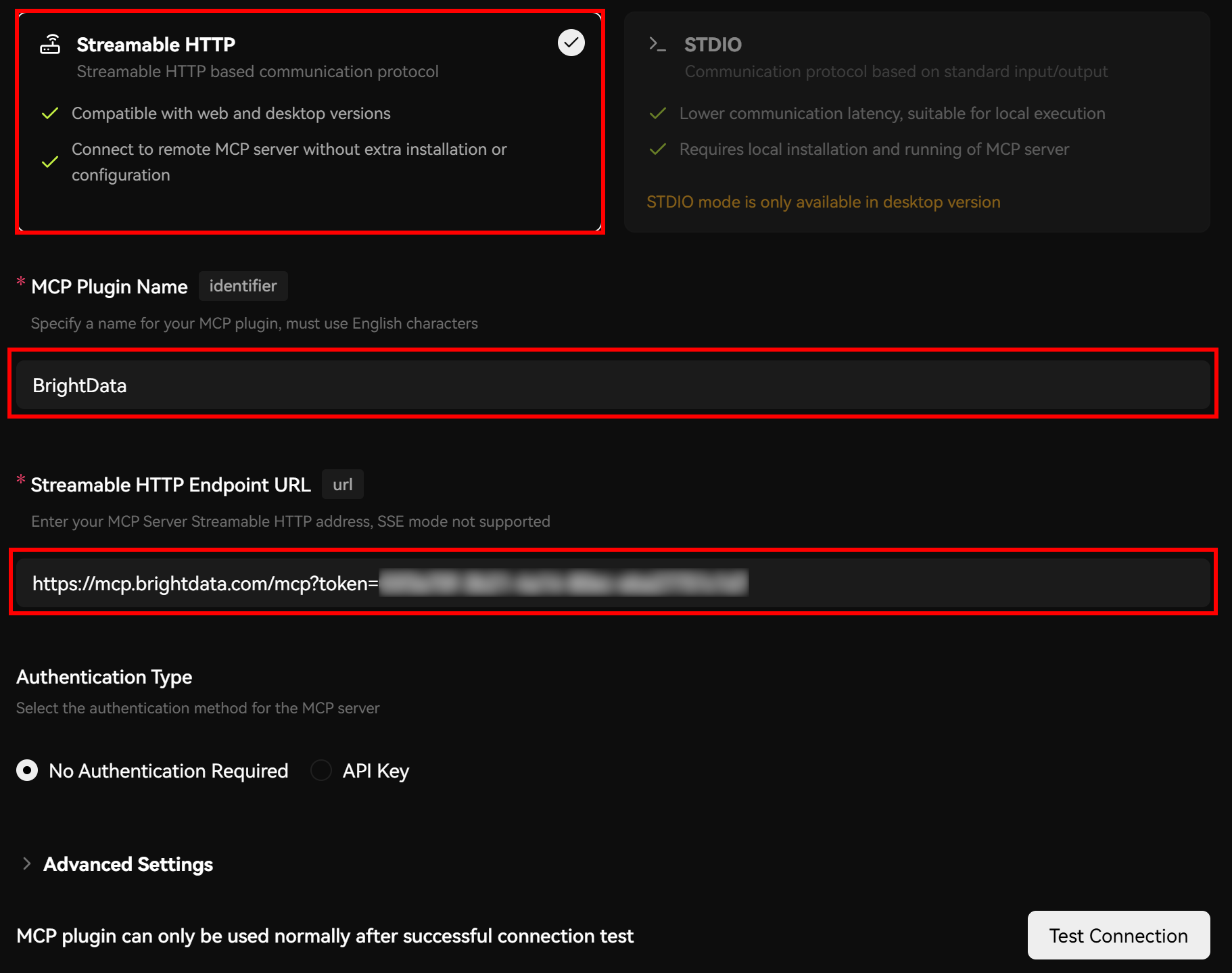 Configuring a custom plugin for Web MCP integration