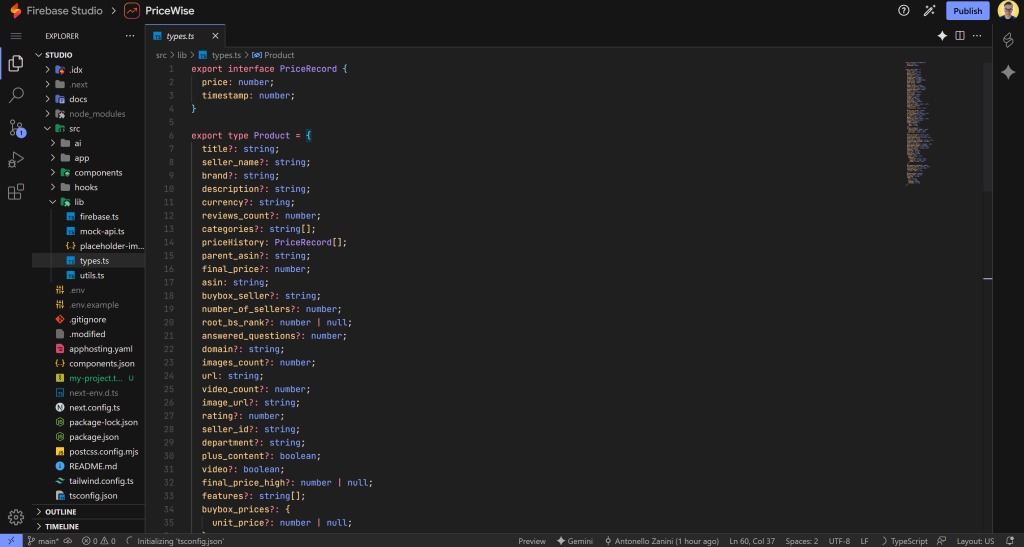 The updated Product type