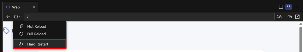 Performing a hard restart