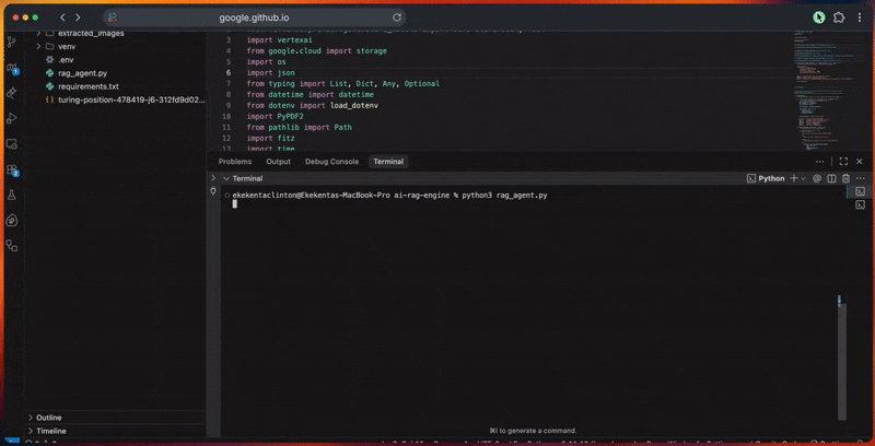 Runing the RAG infrastructure for generative AI