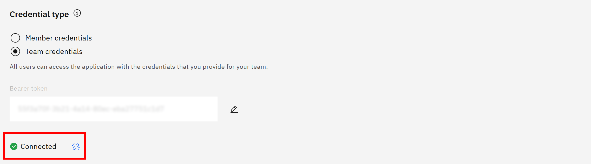 Note the “Connected” message