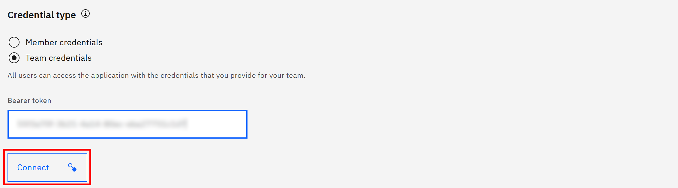 Pressing the “Connect” button