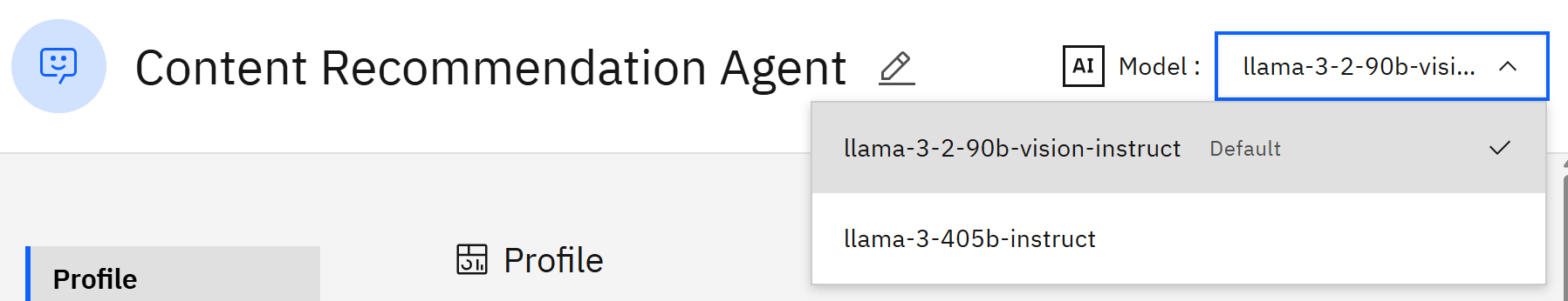 Selecting the available LLM