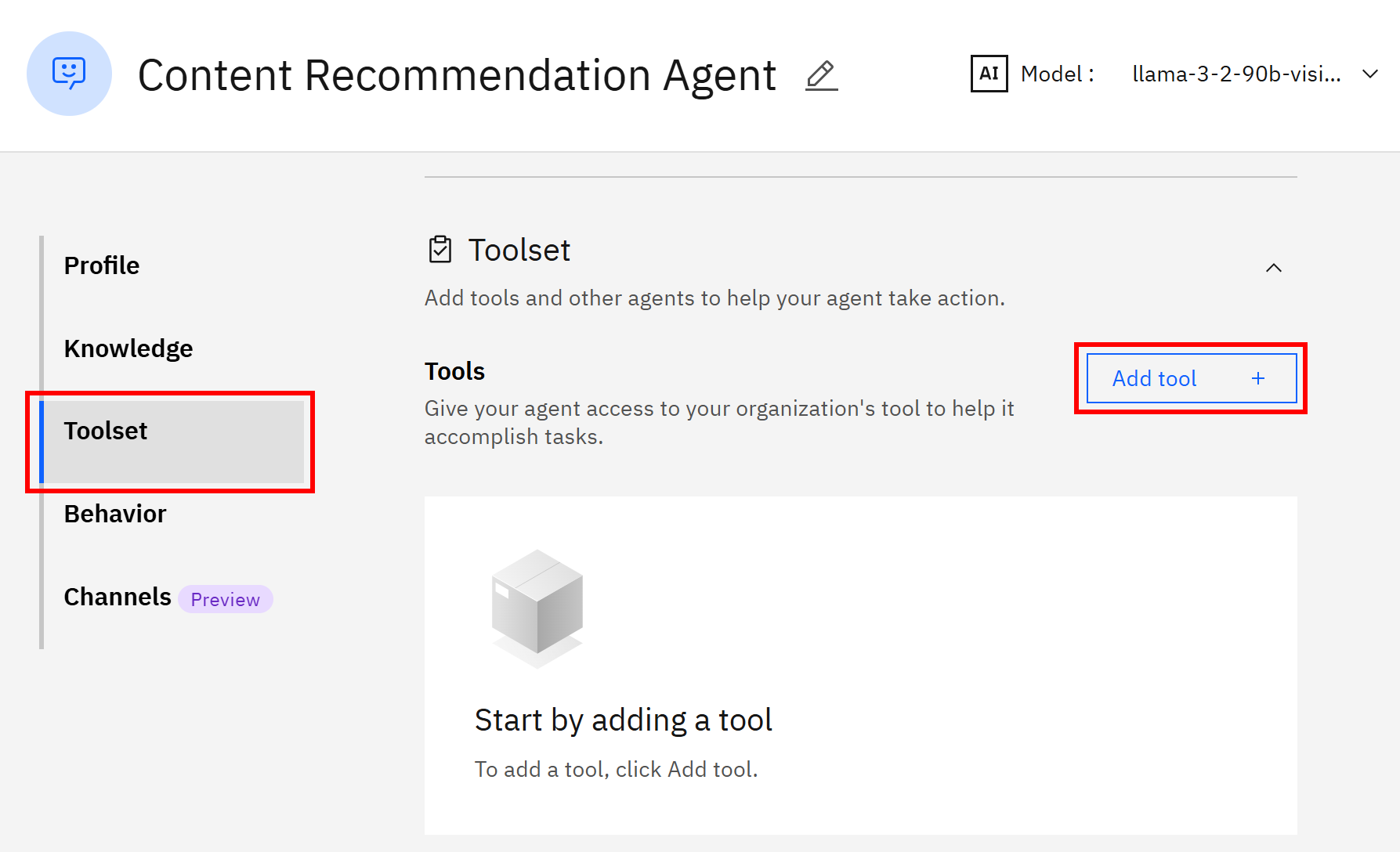 Pressing the “Add Tool” button
