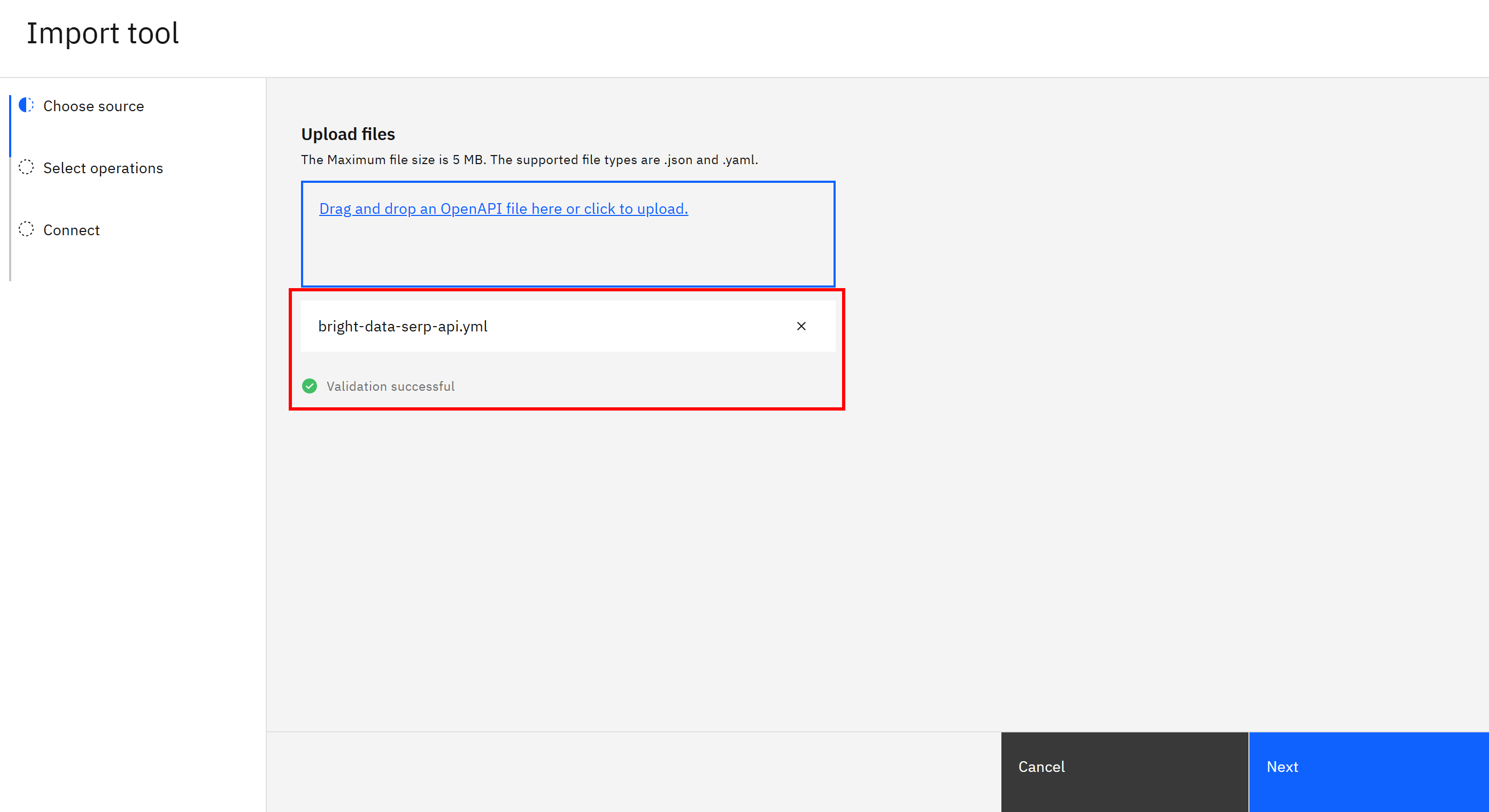 Note the validation message