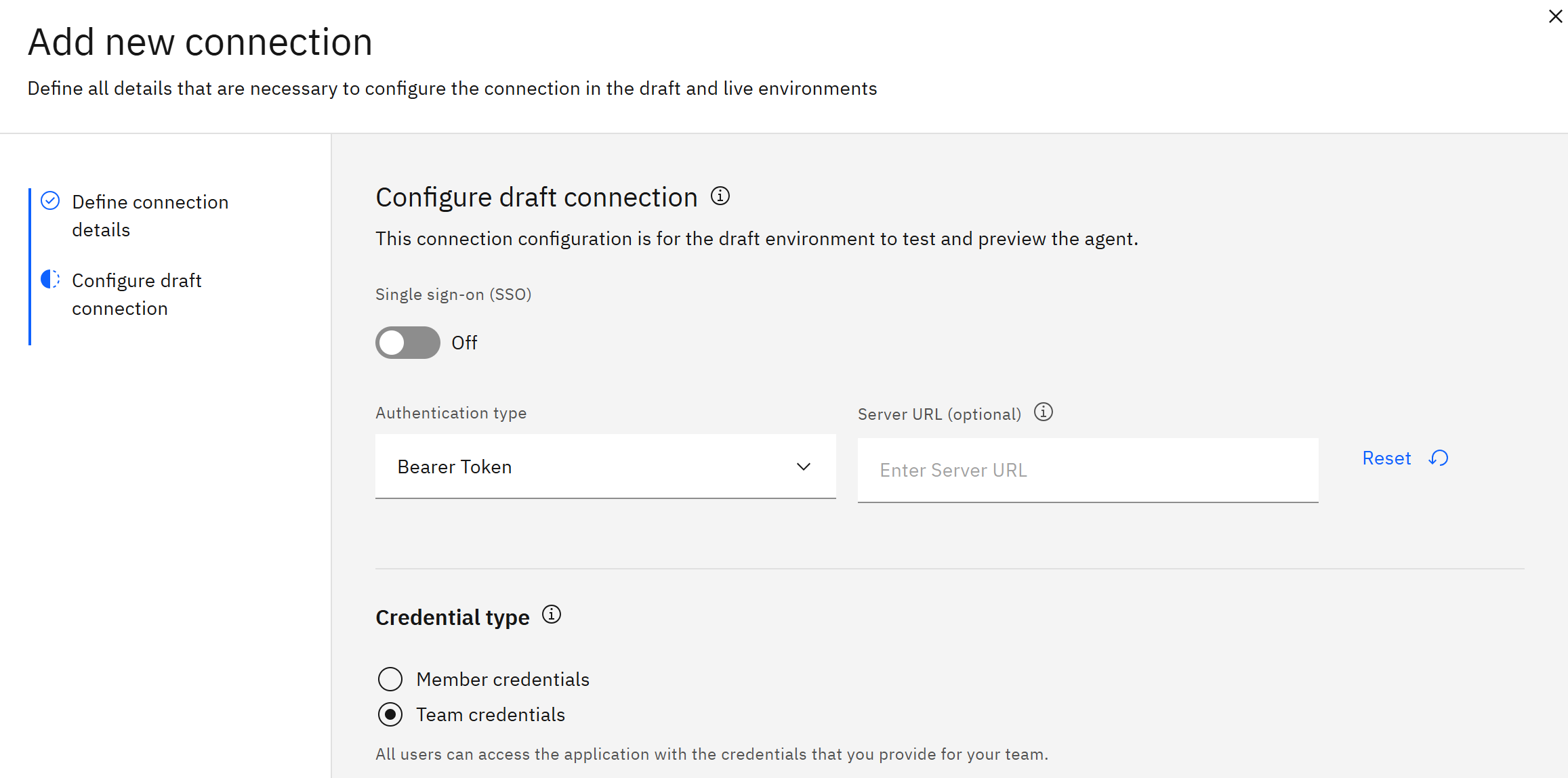 Configuring the connection