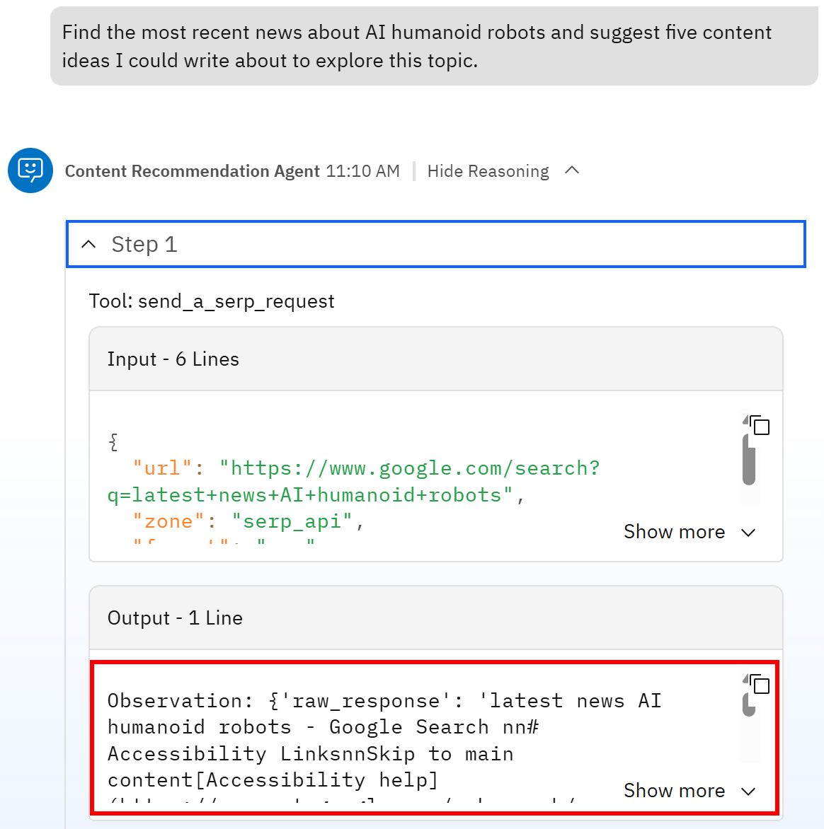 Note the Markdown SERP