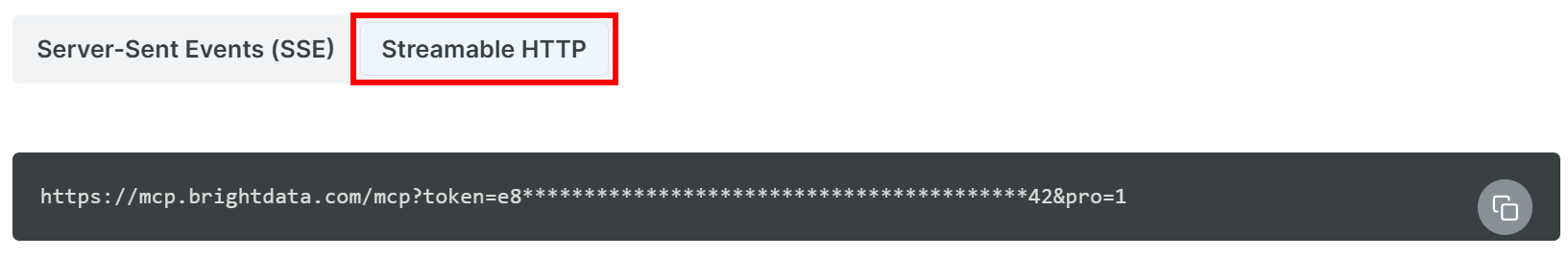 Selecting the “Streamable HTTP” option