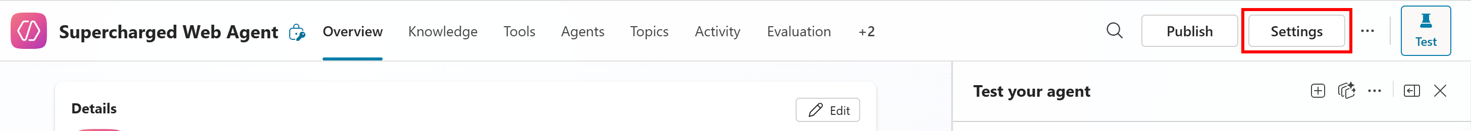 Pressing the “Settings“ button