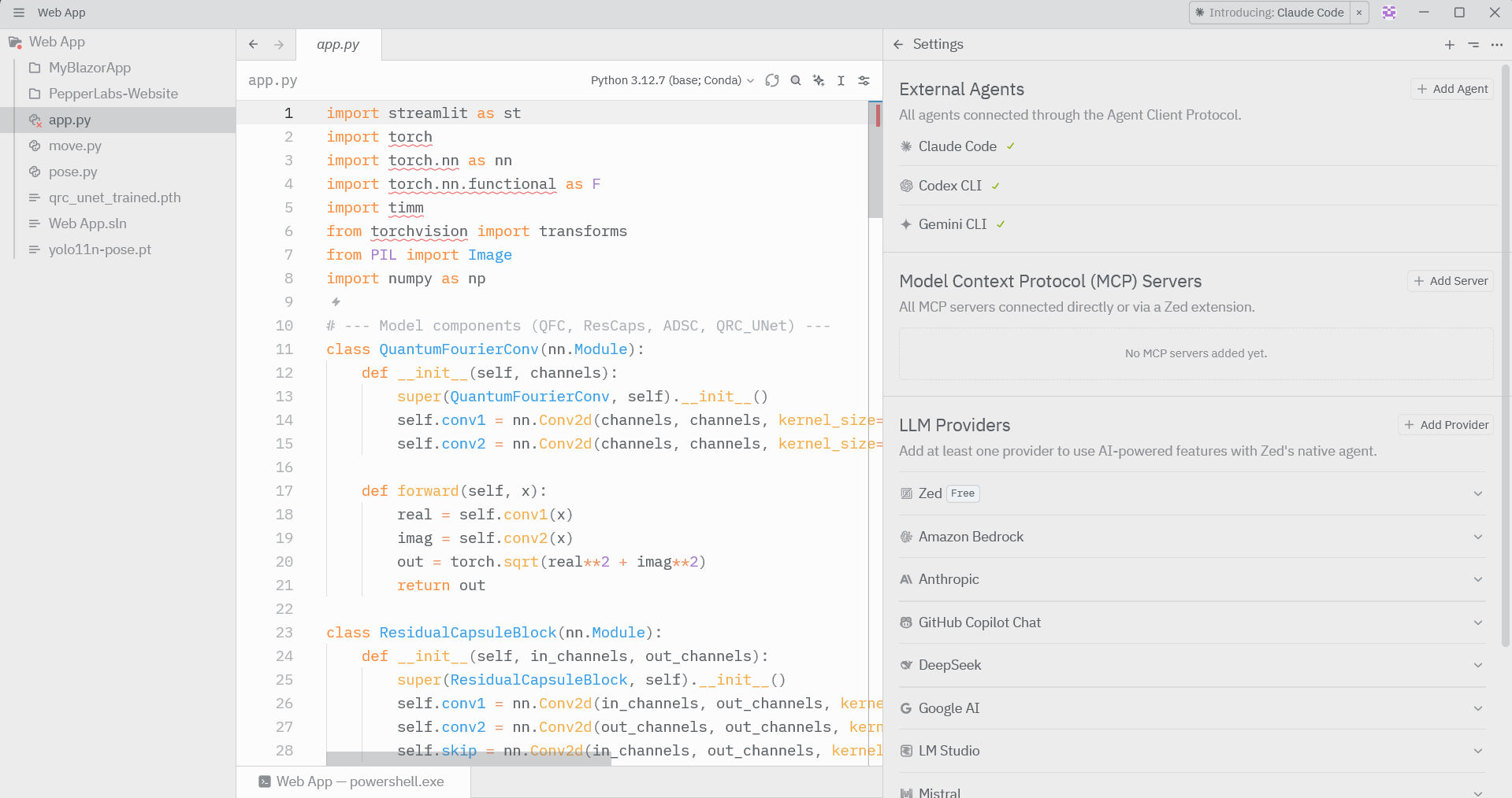 Zed successfully installed and launched