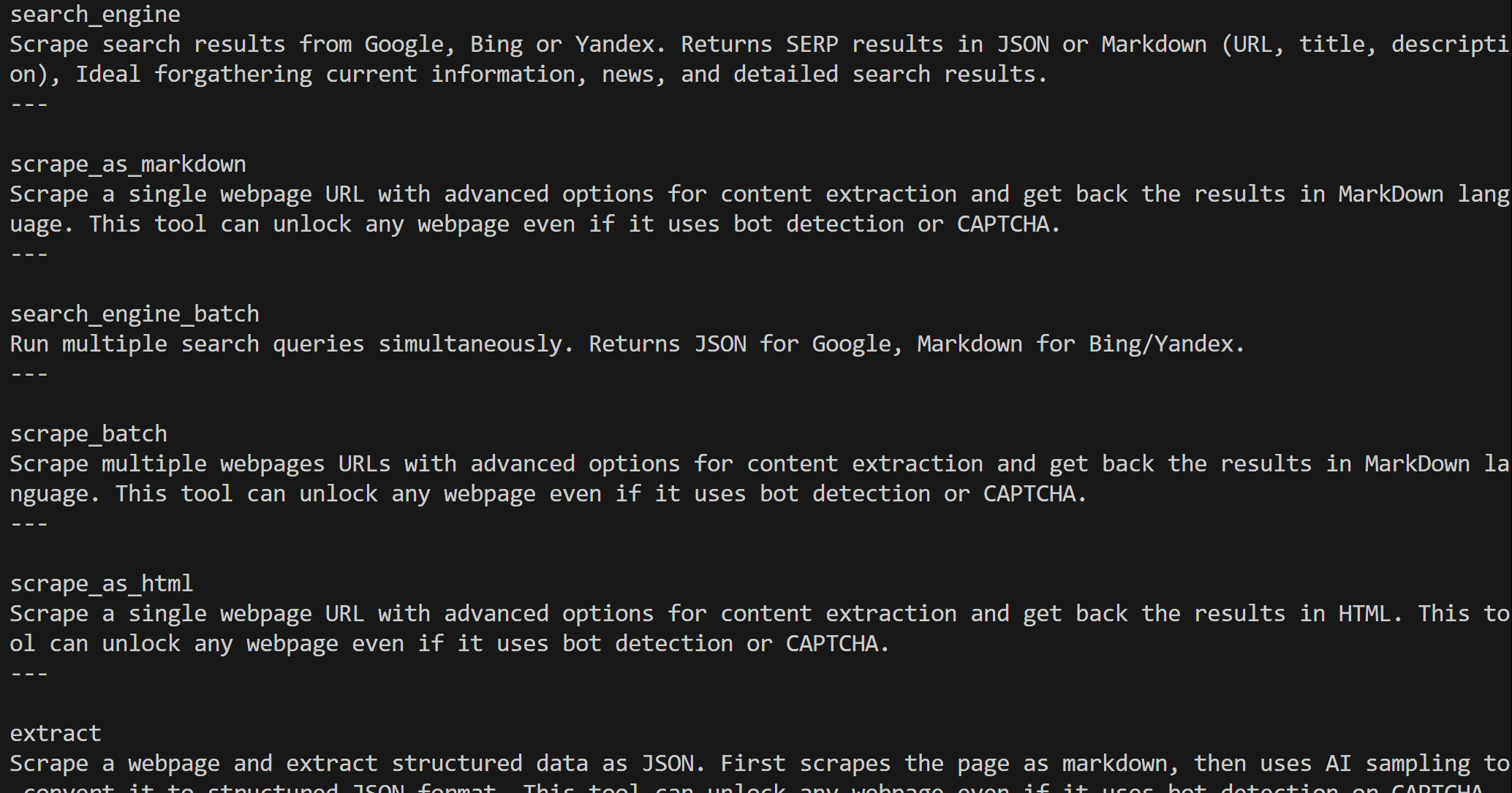The tools contained in the web_mcp_toolkit object
