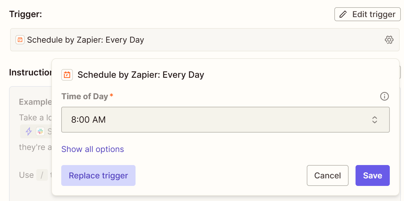 Configuring the agent to start at 8 AM