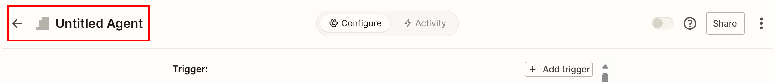 Changing the agent's name