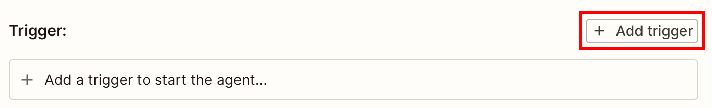 Pressing the “Add trigger” button