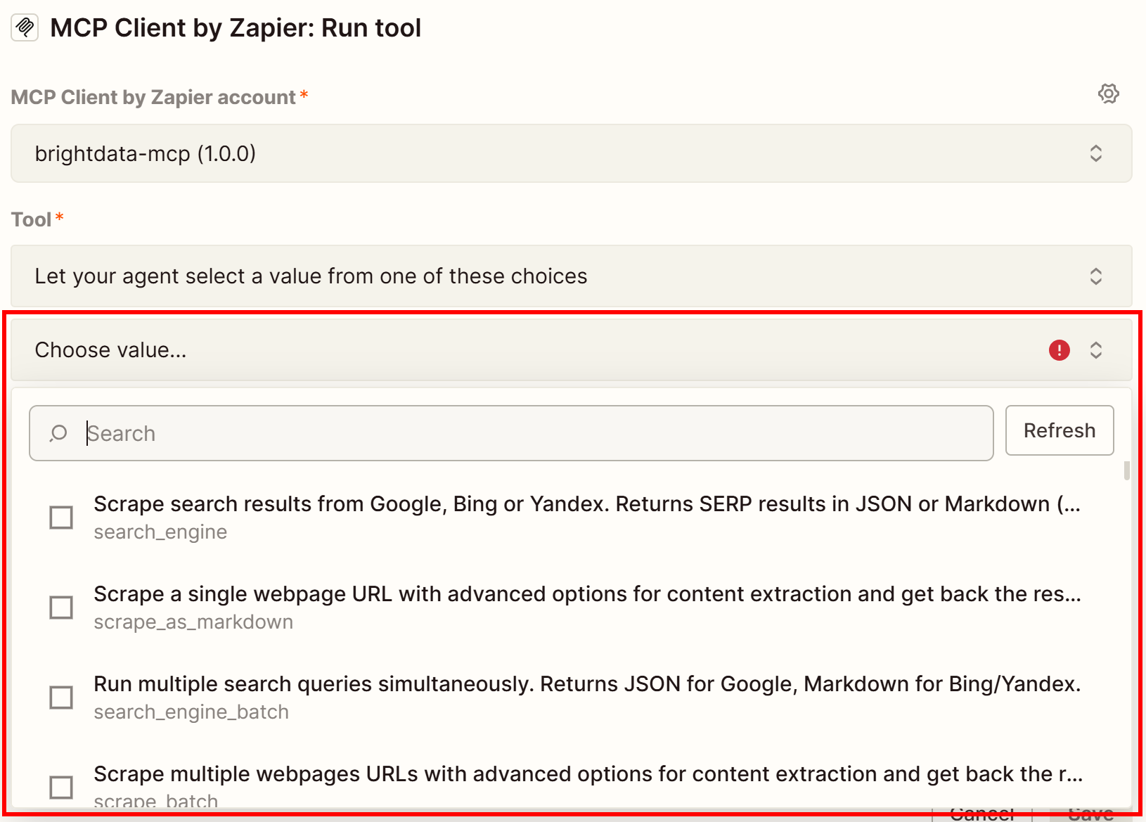 Note the available Web MCP tool