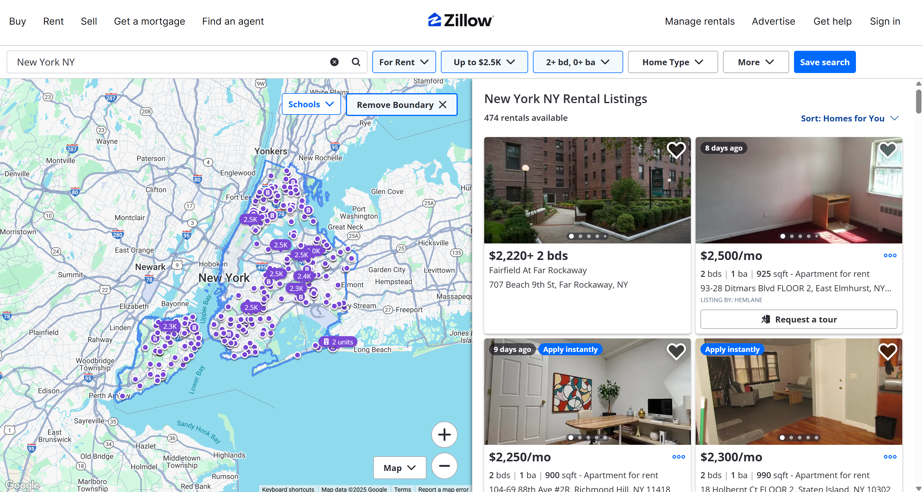 Applying filters on Zillow