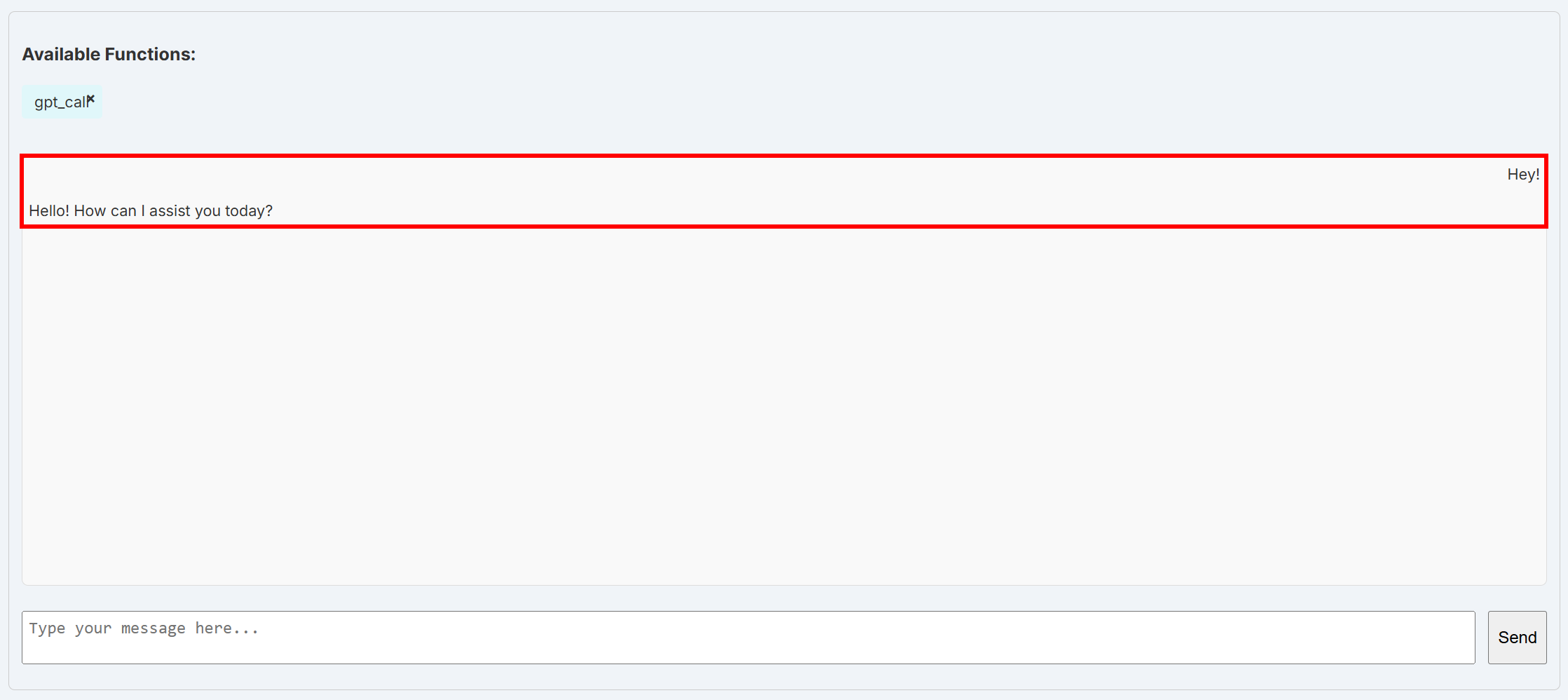 Note that you can now talk with the OpenAI model