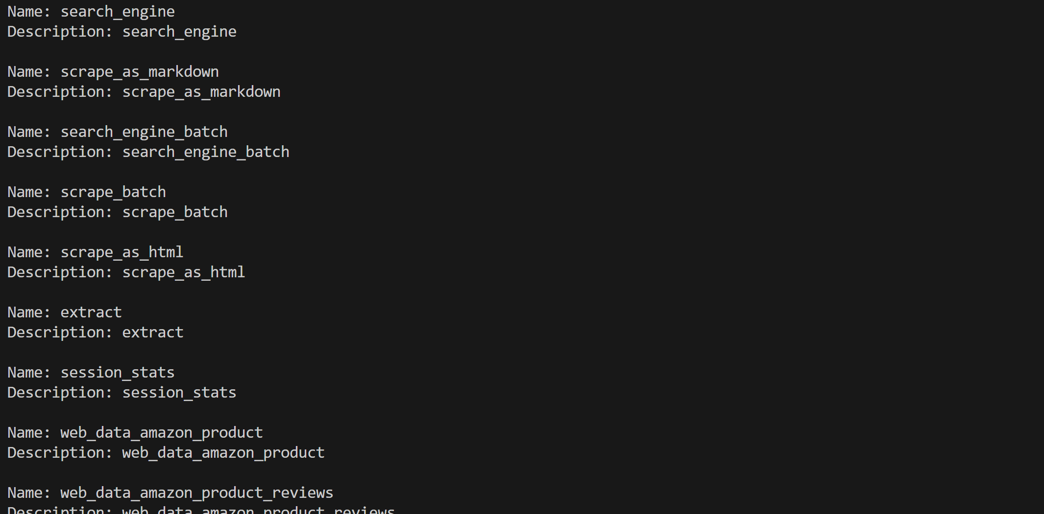 The Web MCP tools available in Haystack