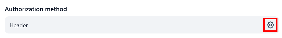 Clicking the gear icon in the “Authentication Method” section