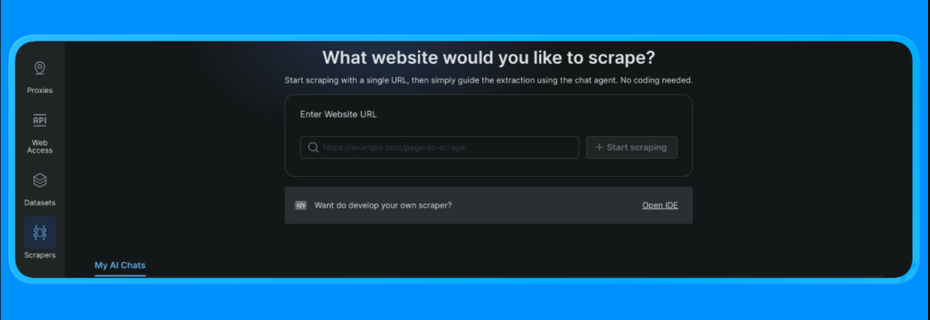 Scraper studio dashboard