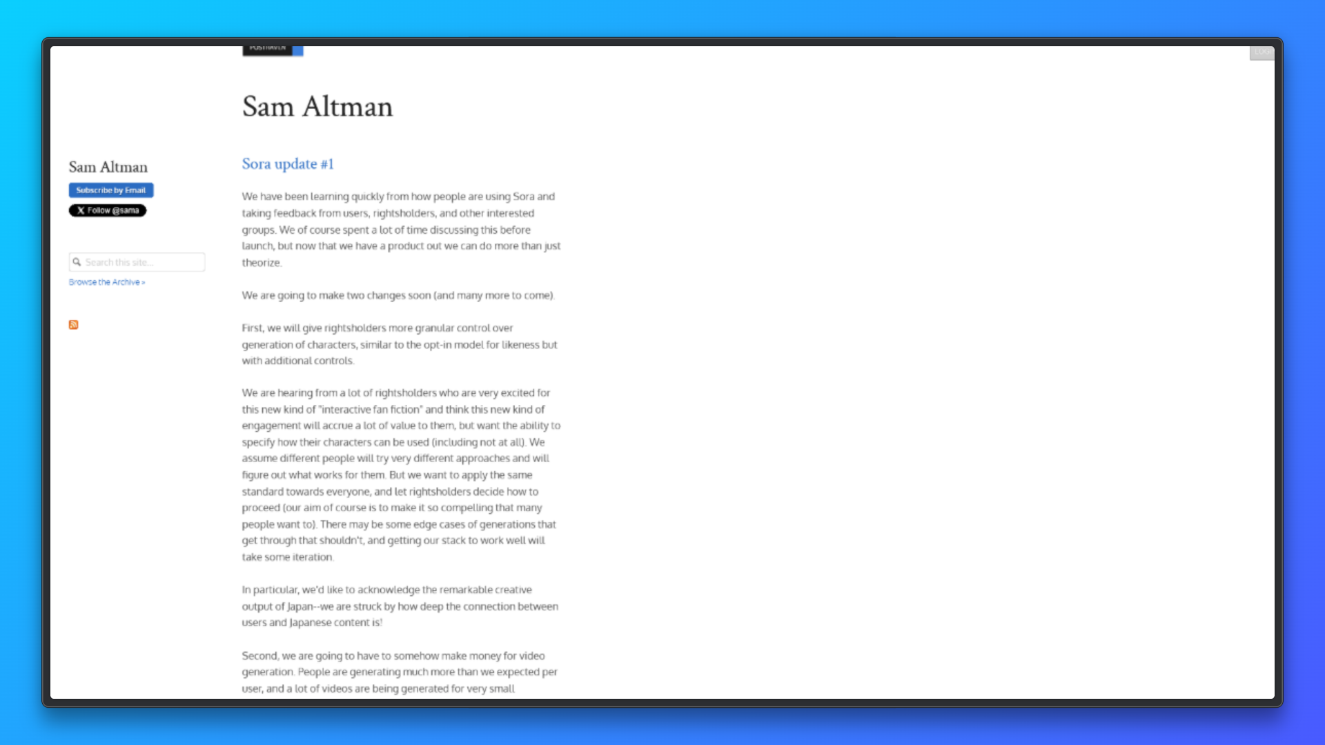 Screenshot of the rendered web page