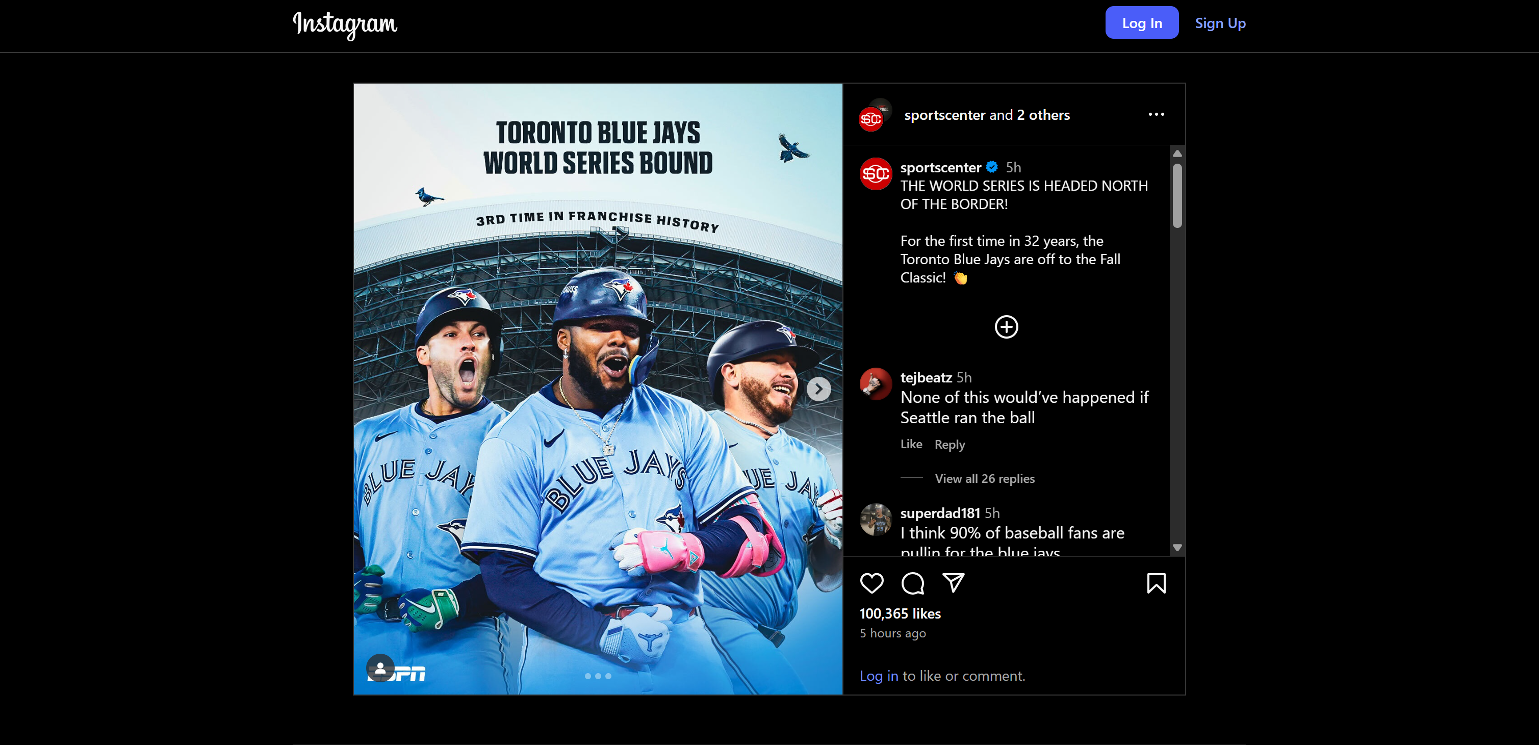 The source Instagram post