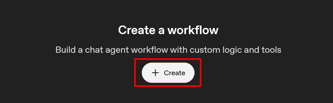Clicking the “Create” button