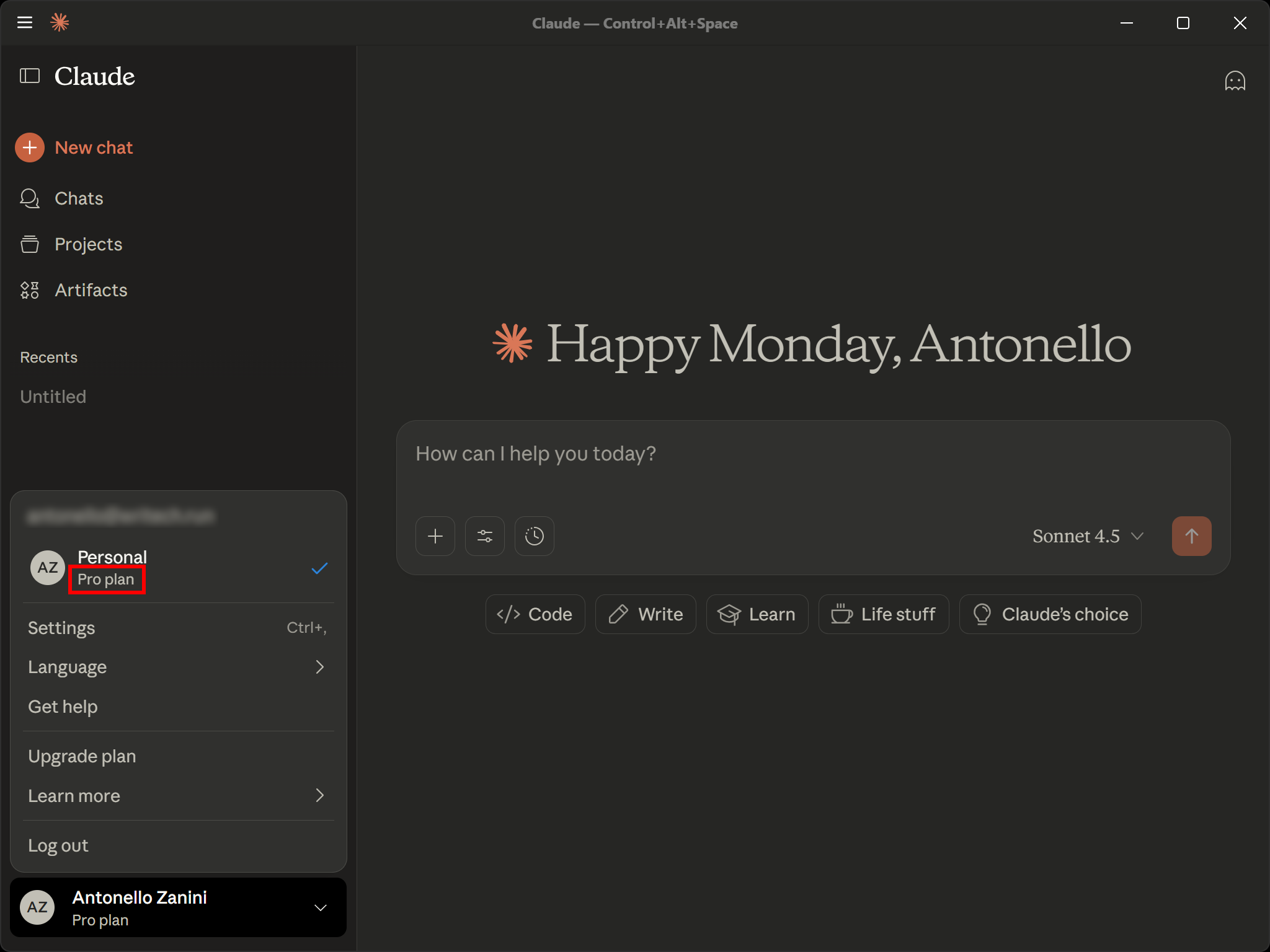 Checking you are on the right Claude plan