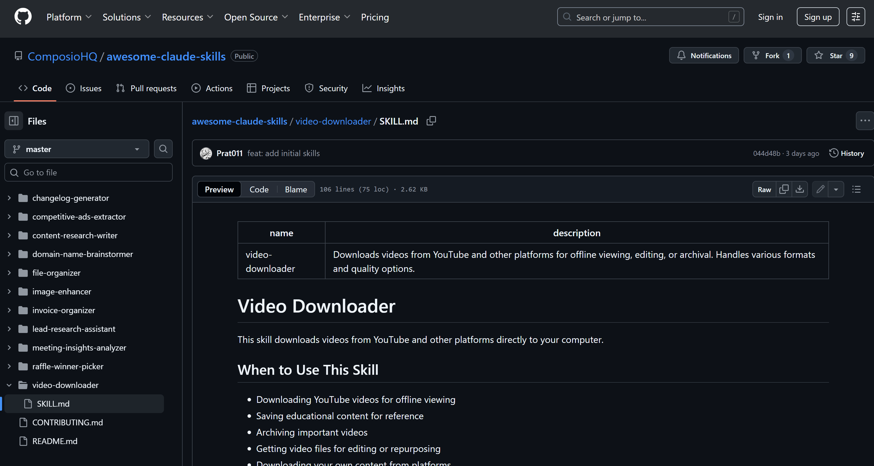 The “Video Downloader” Claude Skill