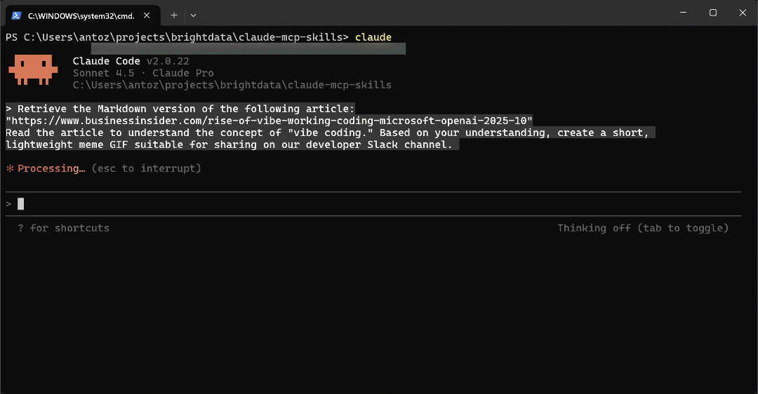 Task execution in Claude Code