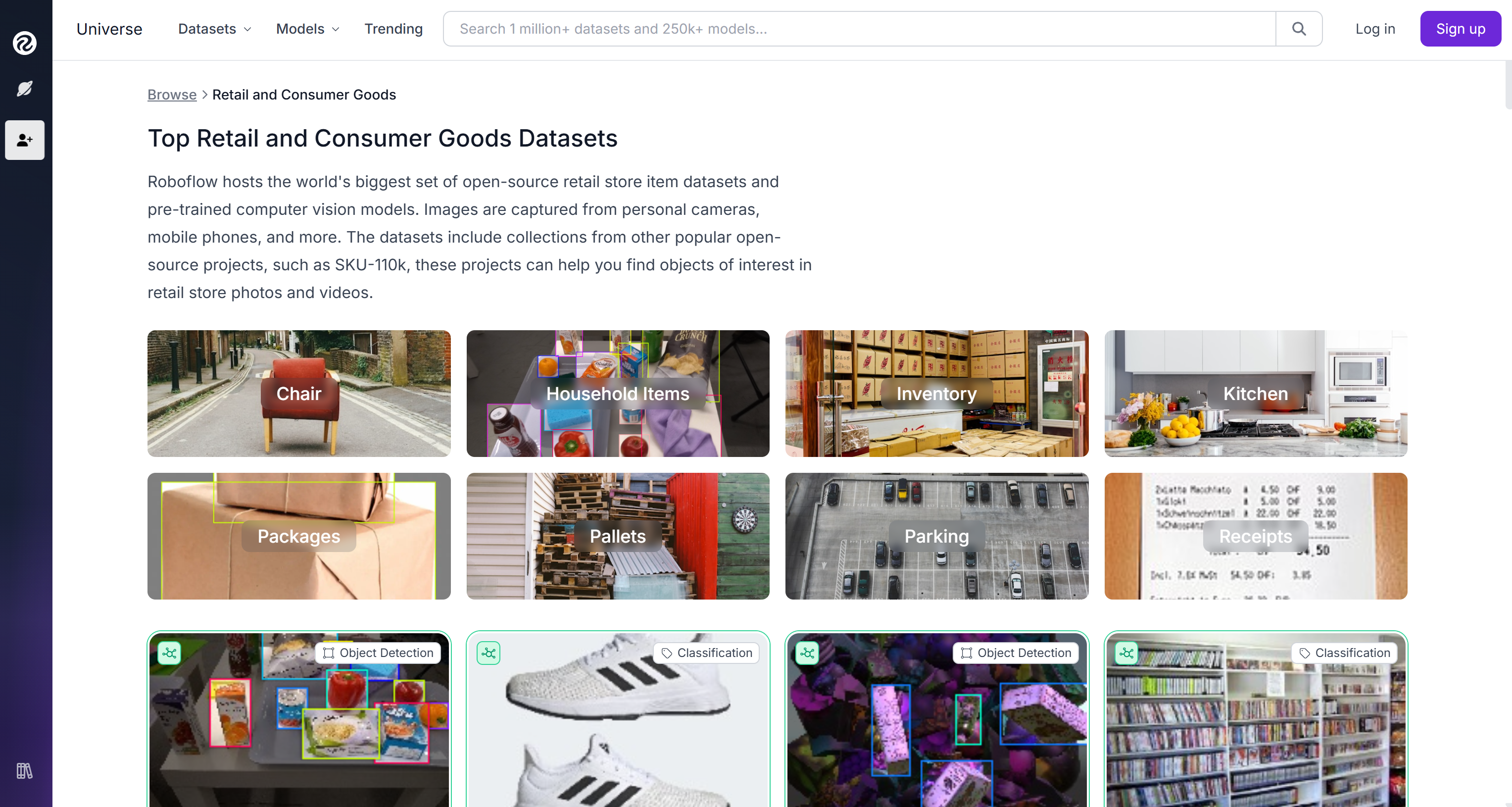 Roboflow’s top retail and consumer good datasesets