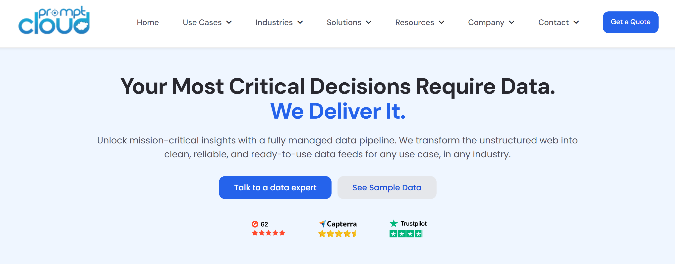 PromptCloud’s web scraping services