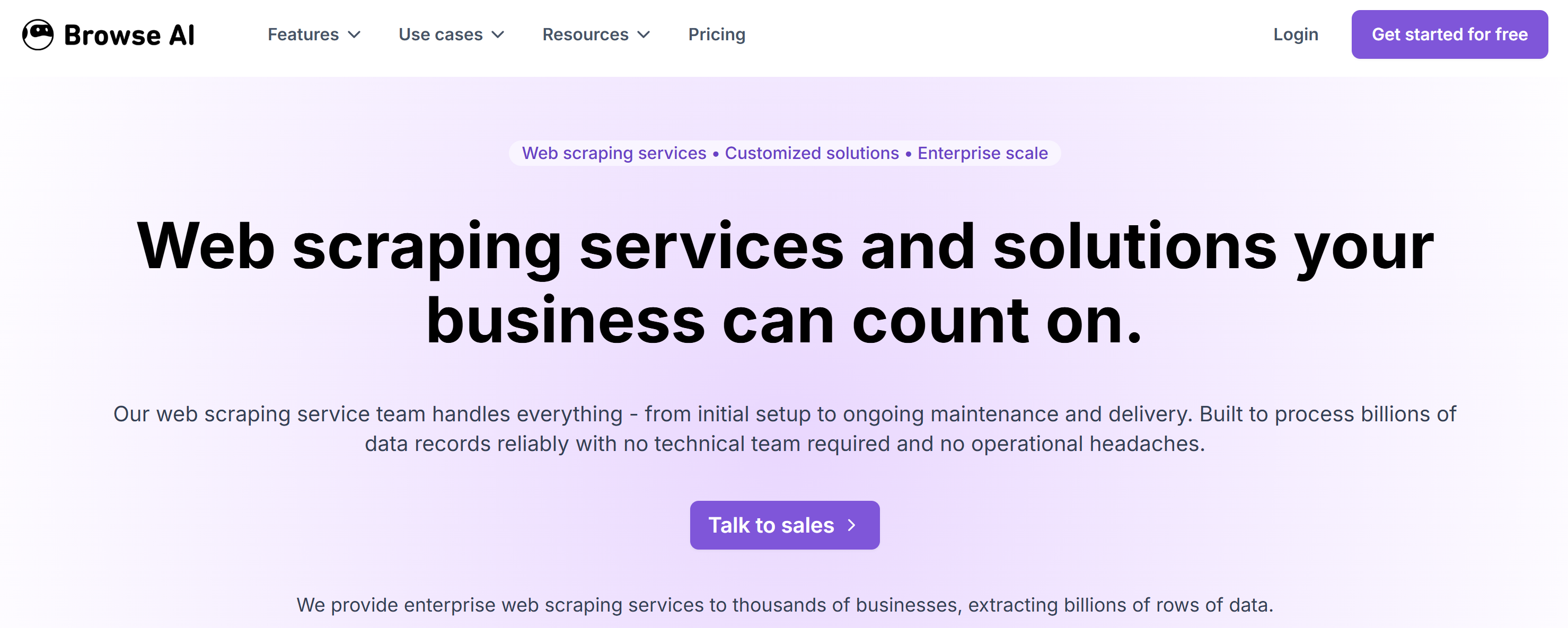 BrowseAI’s web scraping services