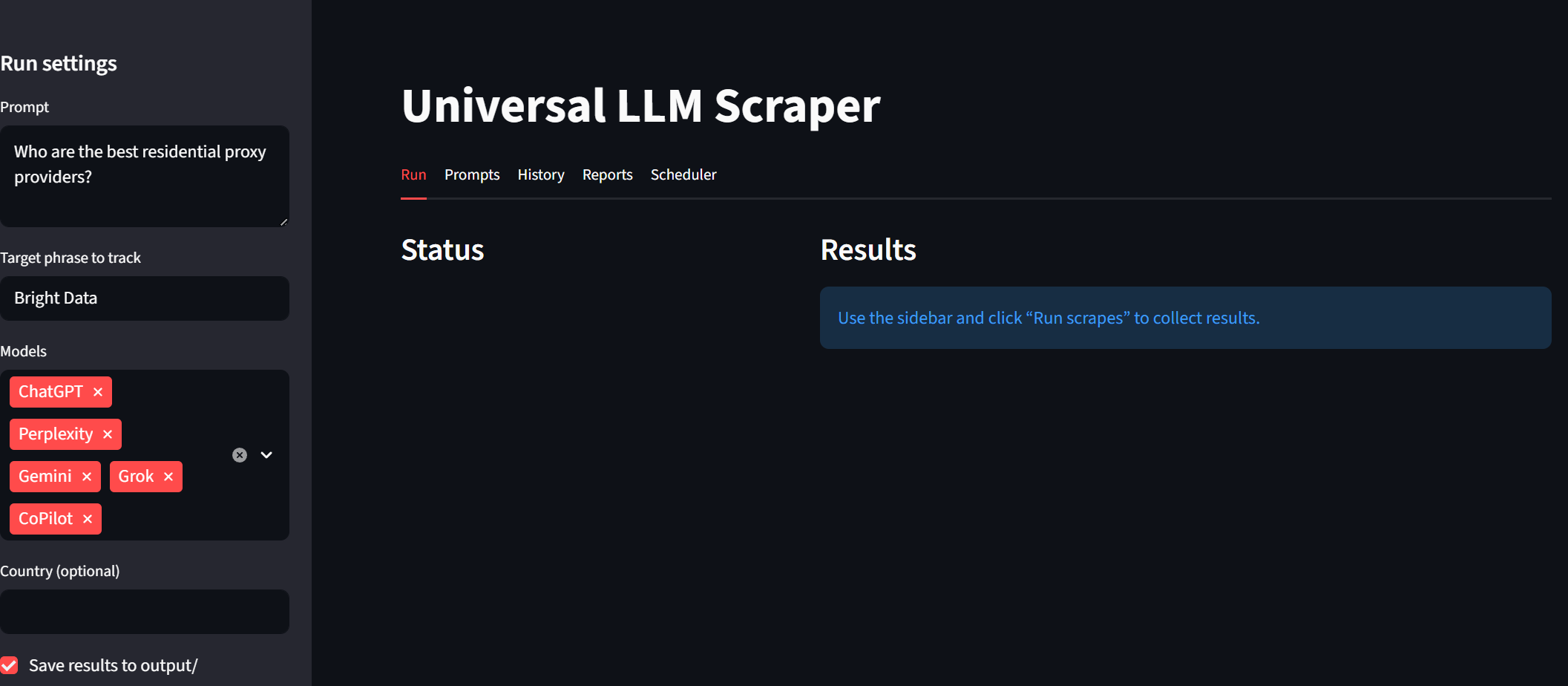 The new homepage within the Streamlit app
