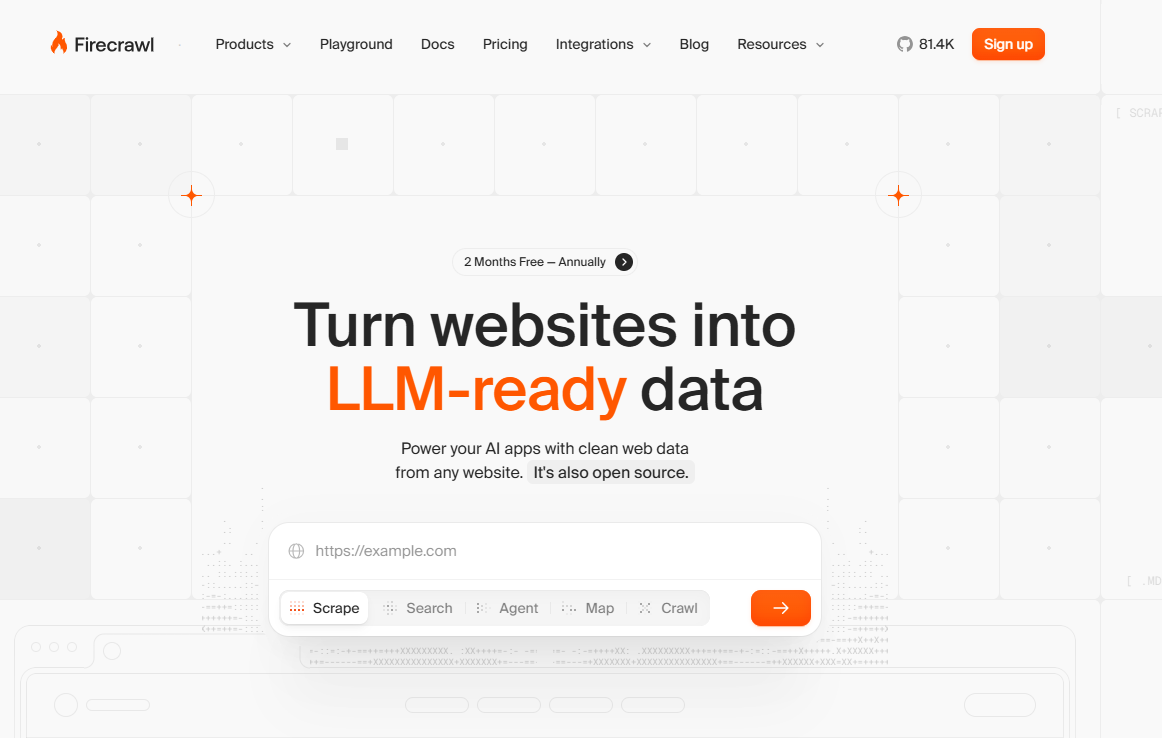 Firecrawl homepage