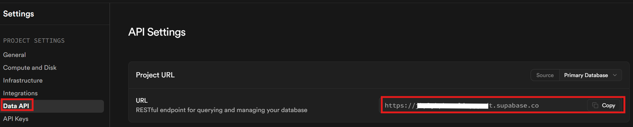 Getting your Supabase URL