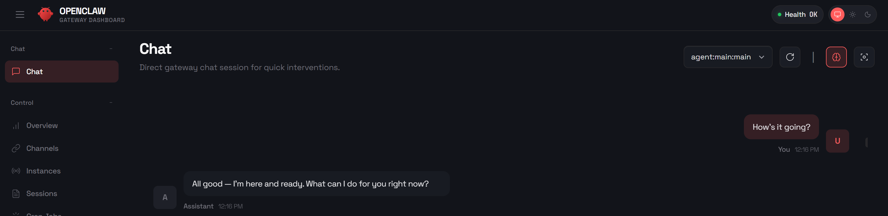 The same messages available in WhatsApp