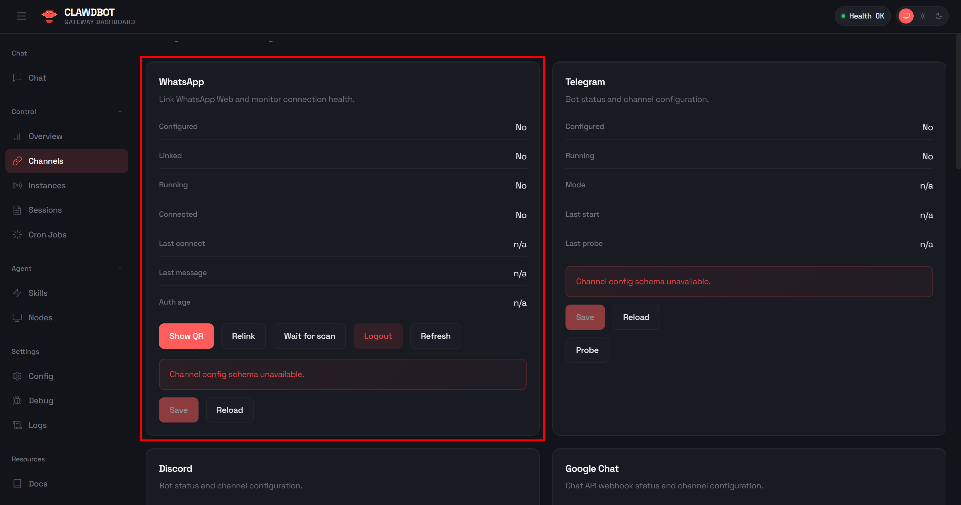 Setting up the WhatsApp connection