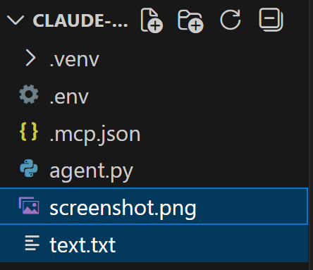 The files produced by the agent